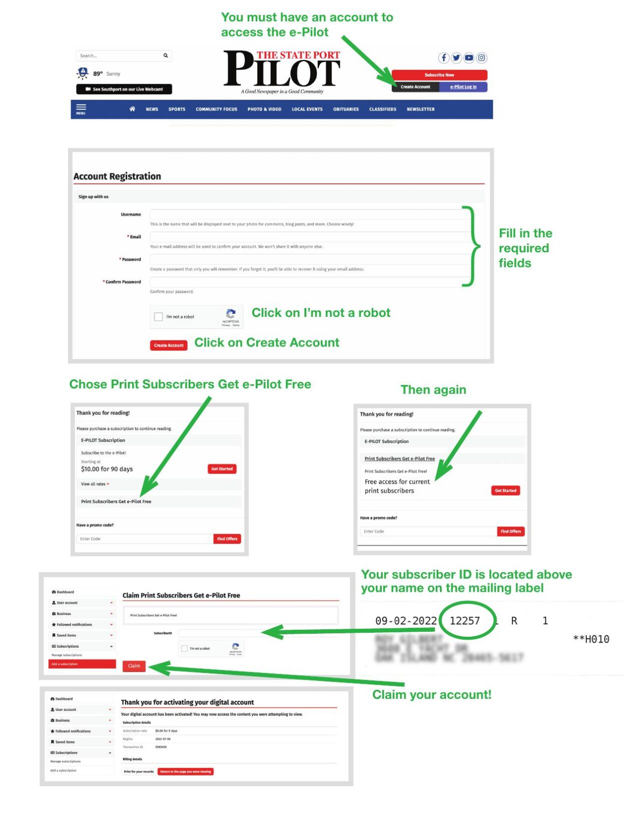 e-Pilot Account Setup Instructions | | stateportpilot.com