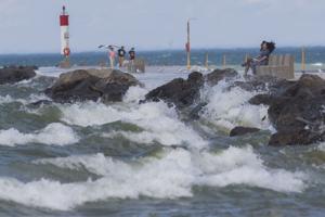 Photos: Winds whip up waves along Port Dalhousie pier