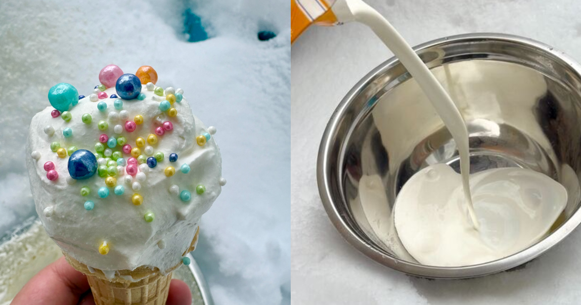 I made the viral snow ice cream with just 3 ingredients