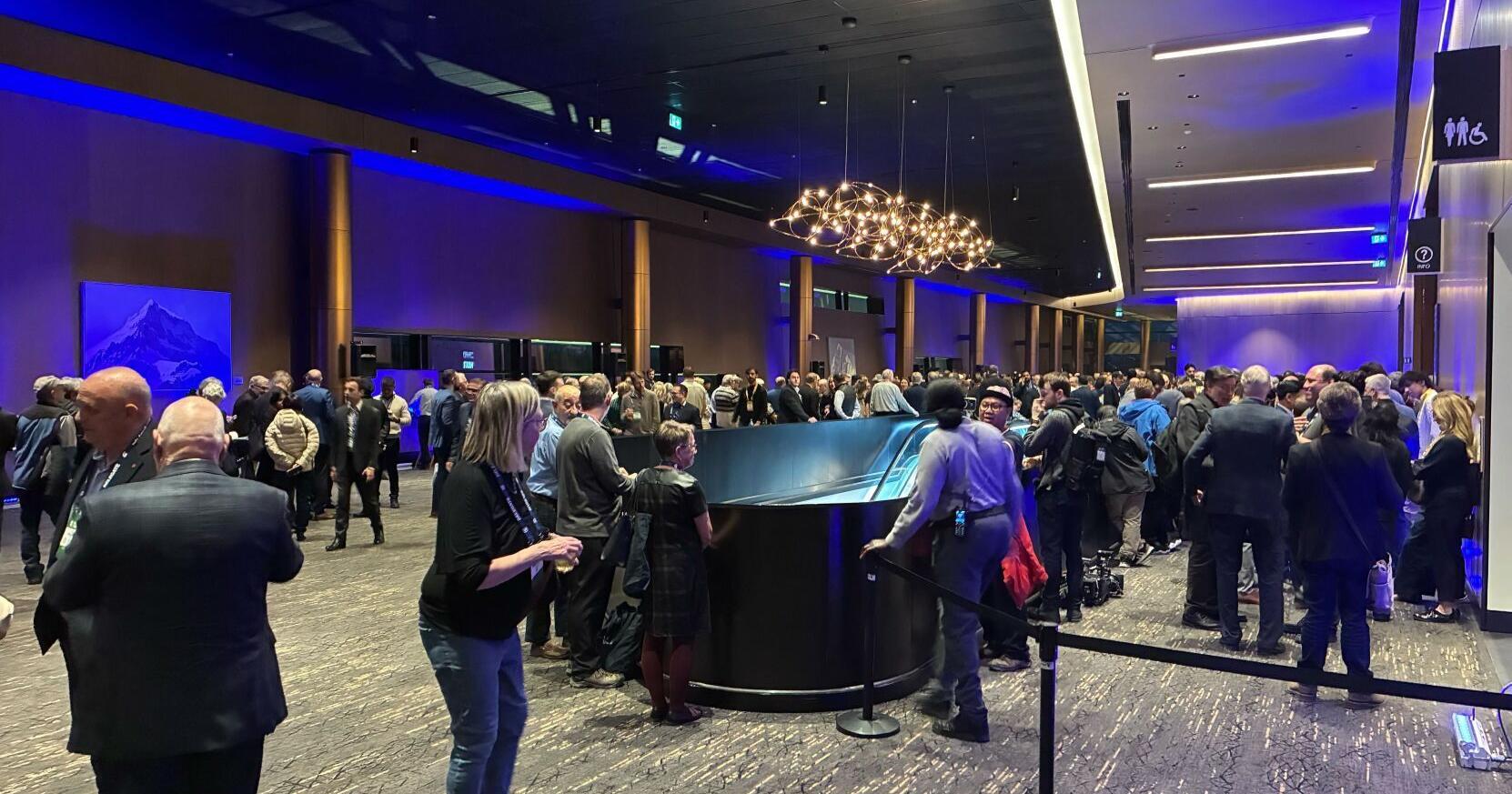 Buzzing crowd gathers ahead of Poilievre address