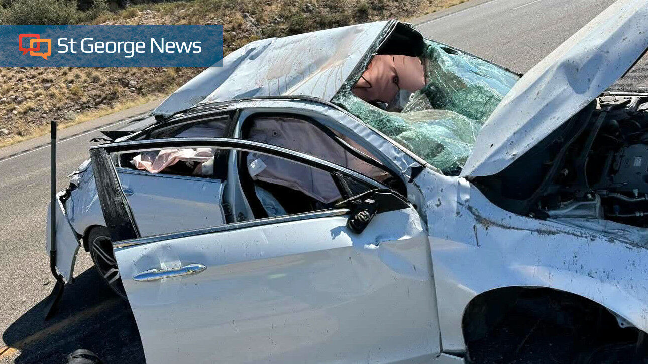 Car rolls multiple times on I-15 in Washington County when driver ...