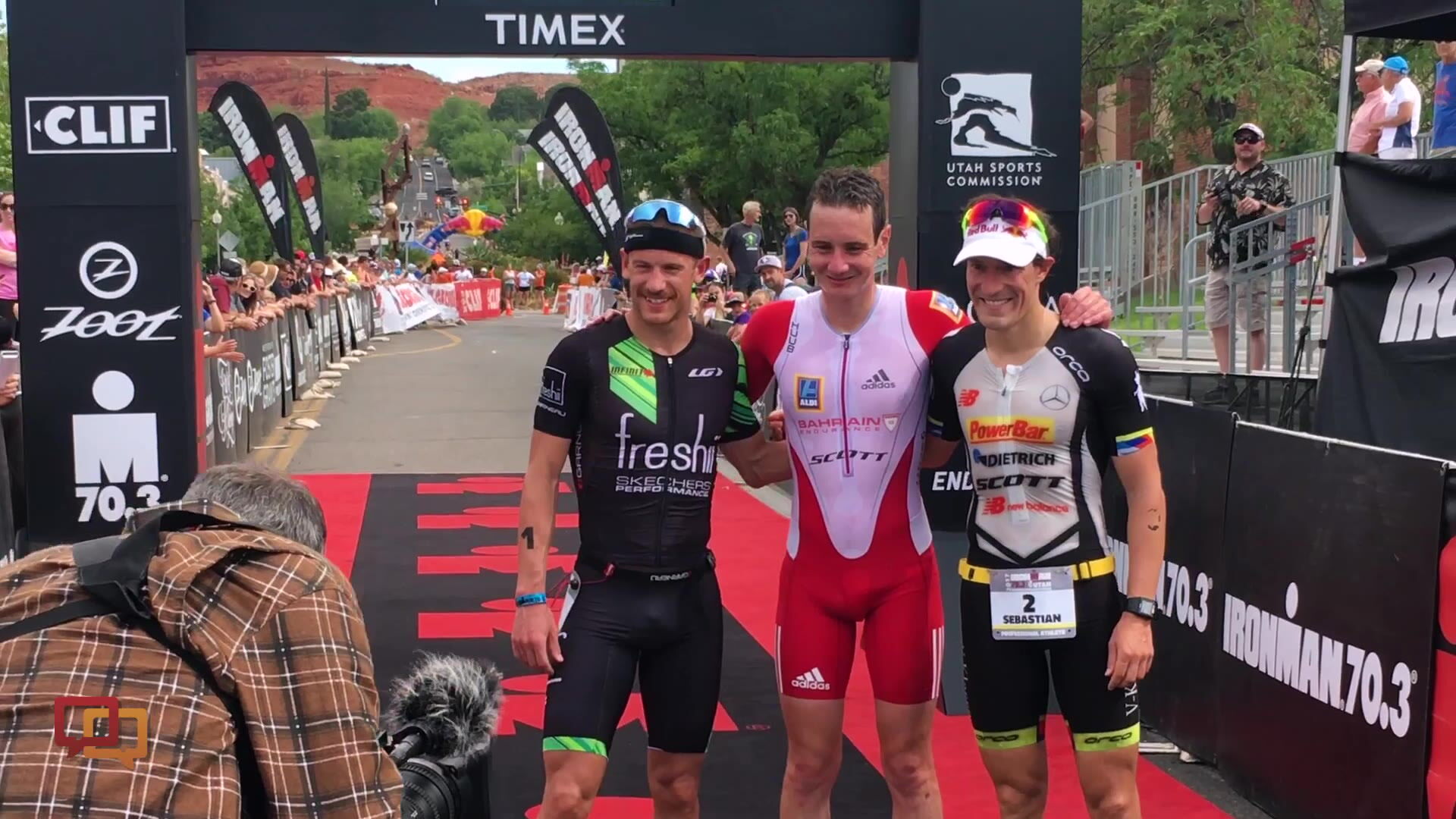 Brits Brownlee Lawrence win Ironman 70.3 St. George video Events stgeorgeutah