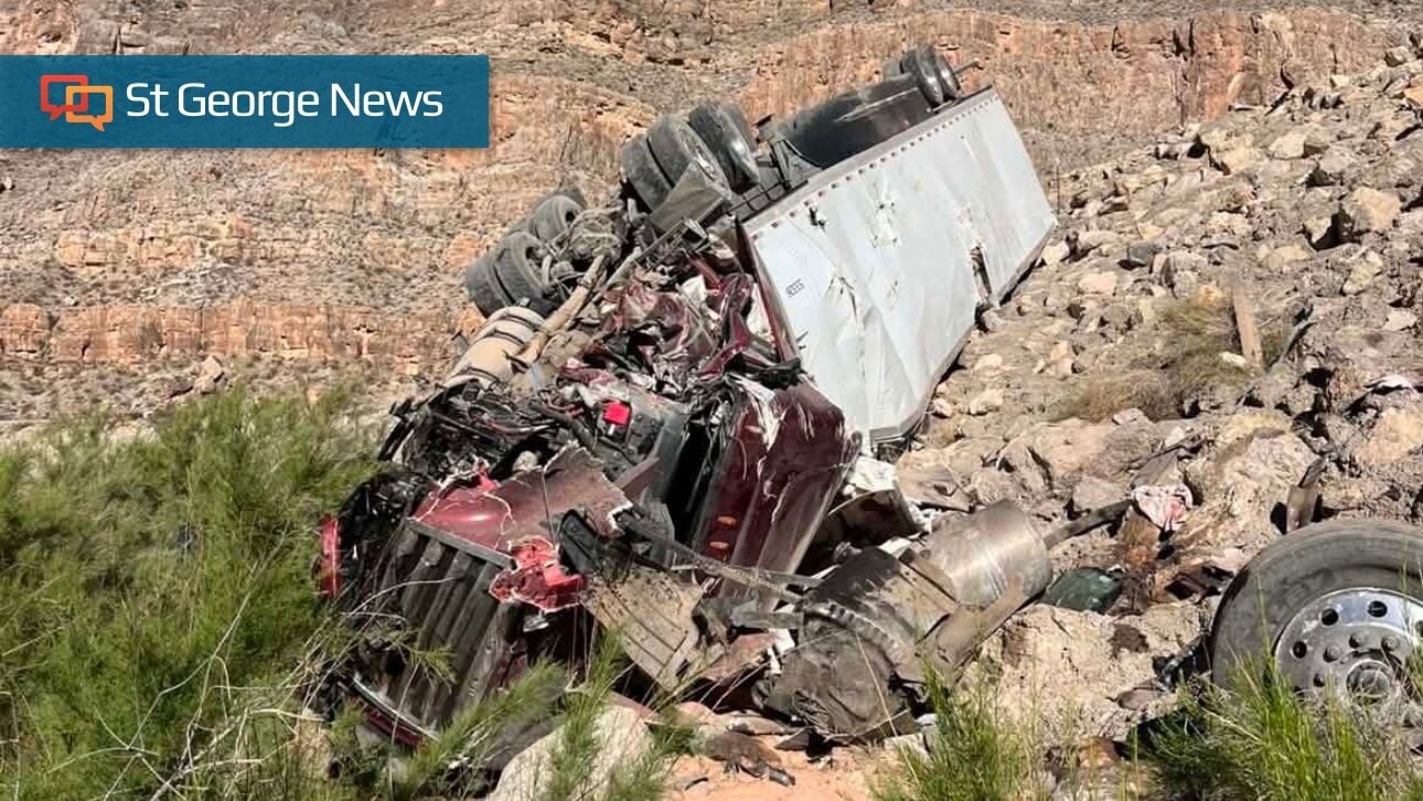 Authorities investigate why semi went off I-15 and into Virgin River Gorge ravine