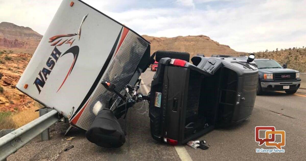 Driver blames wind gust after truck, new trailer jackknife | Local News ...
