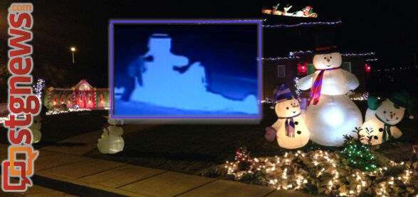 Slashed Inflatables Caught on camera: Christmas vandal slashes blow-up ornaments, beheads ...