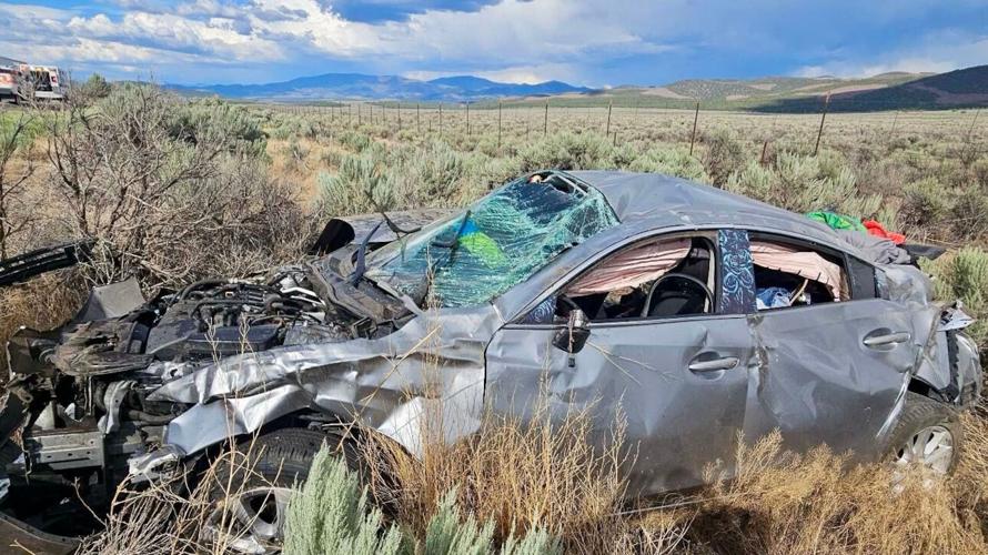 2 taken to hospital after car rolls on I-15 in Iron County
