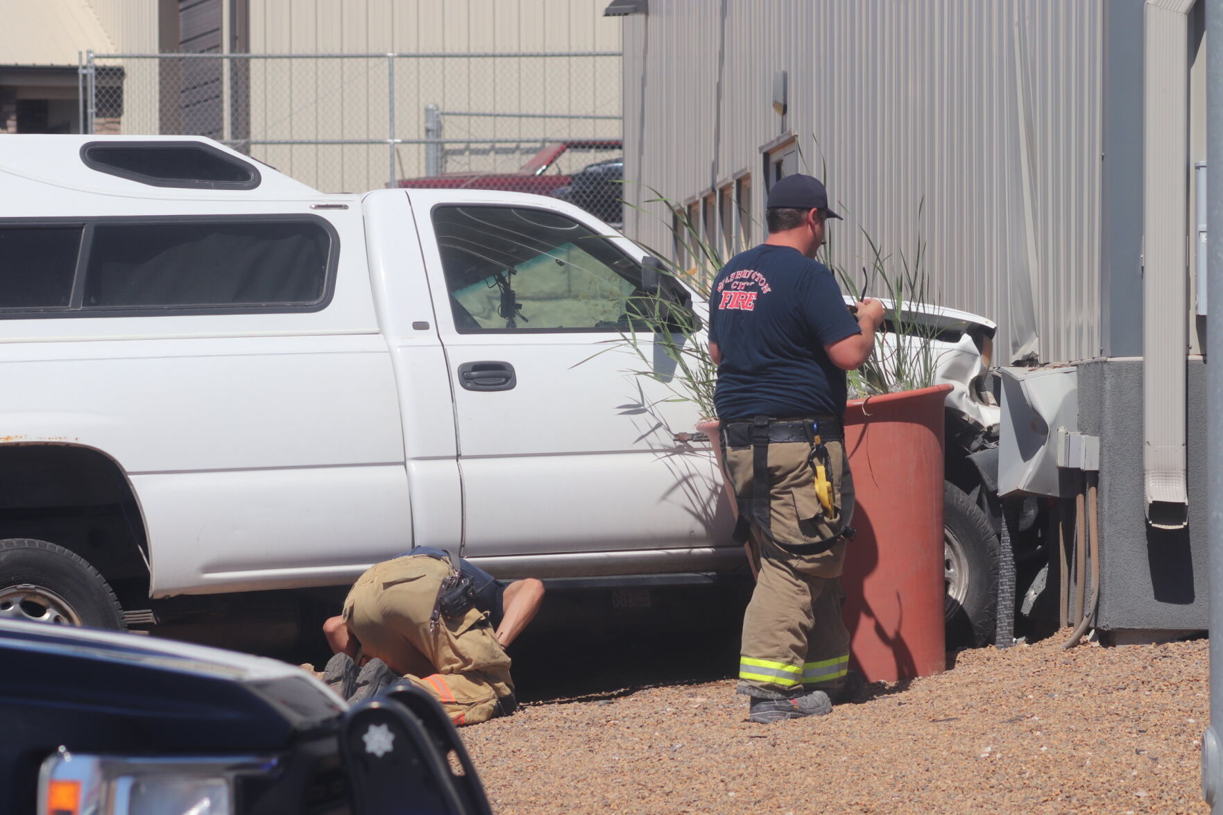 Truck hits wall of gymnastic studio in Washington City