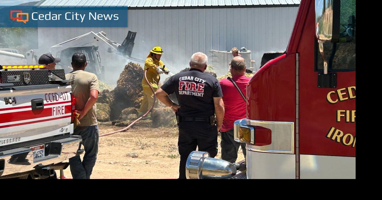 Metal grinder sparks haystack fire in Cedar City, officials say | Local ...