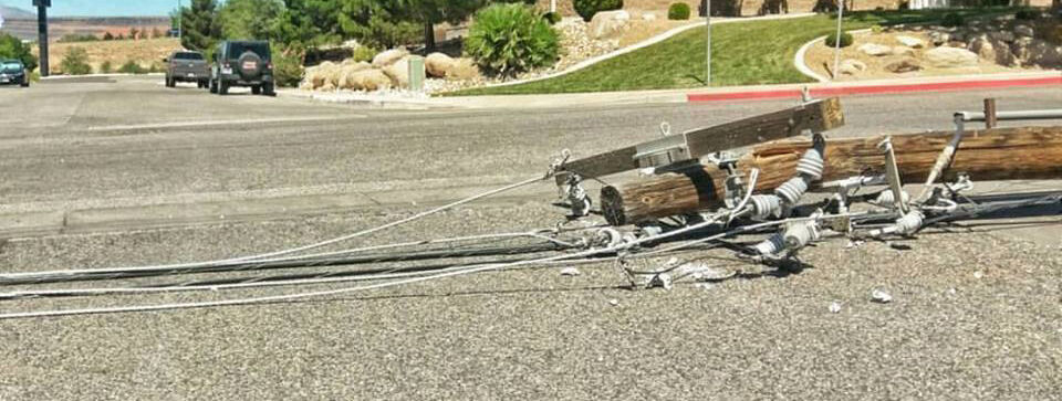 Furniture truck pulls down 5 power poles resulting in power outage ...
