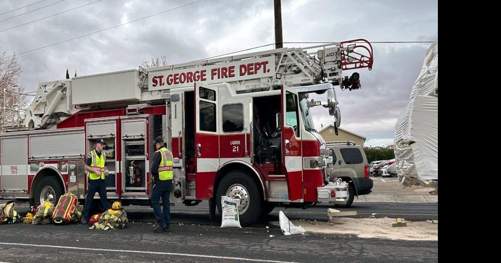 St. George down a ladder truck after collision with forklift | Local ...