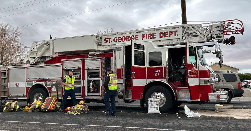 St. George down a ladder truck after collision with forklift | Local ...