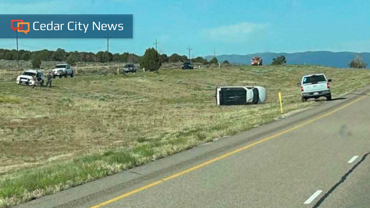 Driver arrested in Cedar City after allegedly causing another pickup to crash on I-15