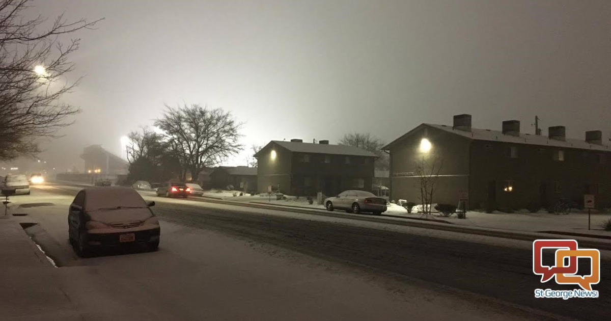 Winter weather blast dumps ice, snow, hail on Southern Utahns; photo ...