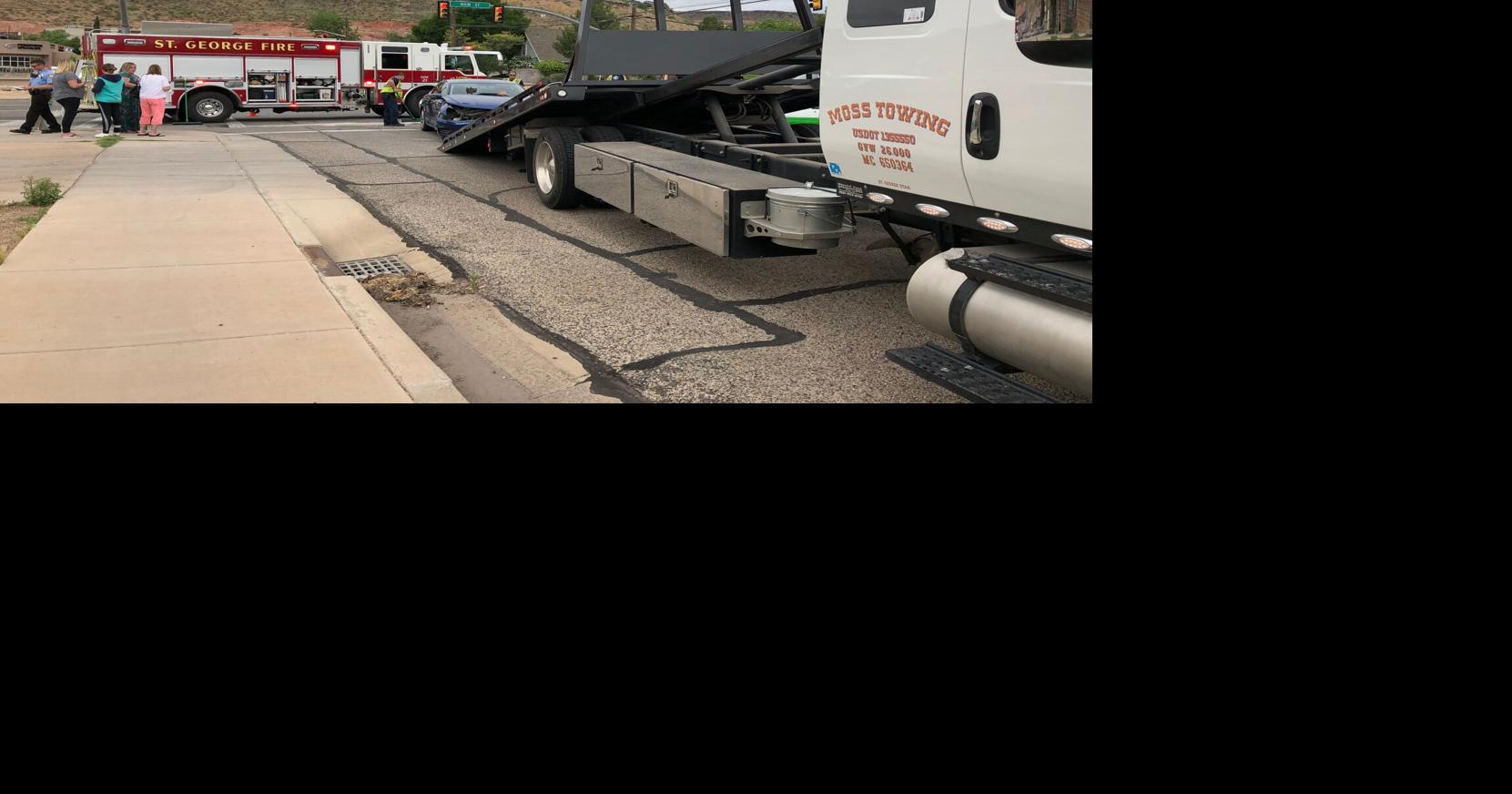 2 cars collide on Main; uninvolved car crashes into cement mixer ...