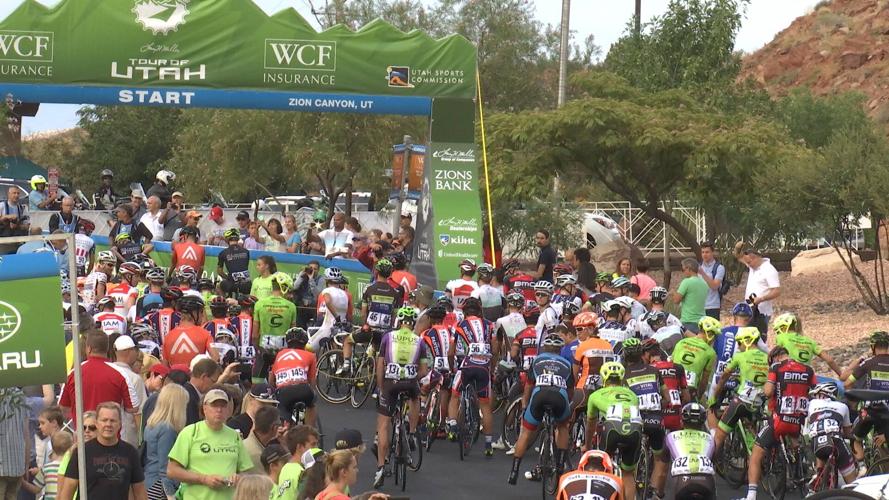 Crowd cheers Stage 1 Tour of Utah racers | Events | stgeorgeutah.com