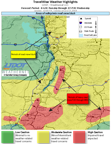 Storm forecast to bring snow, slush to mountain roads in Southern Utah ...