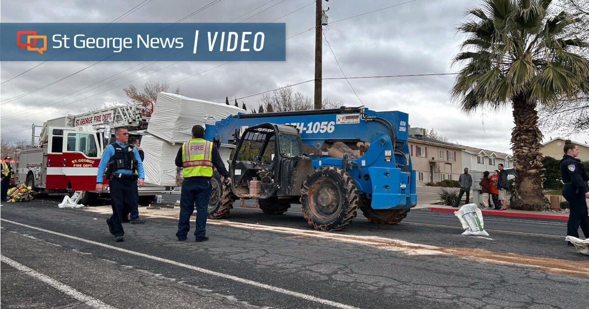 St. George down a ladder truck after collision with forklift | Local ...