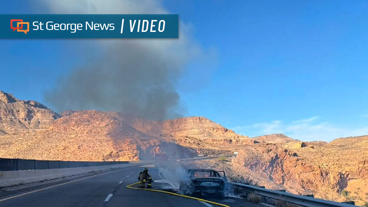 I-15 Car Fire Near Cedar Pocket Sparks Brush Fire