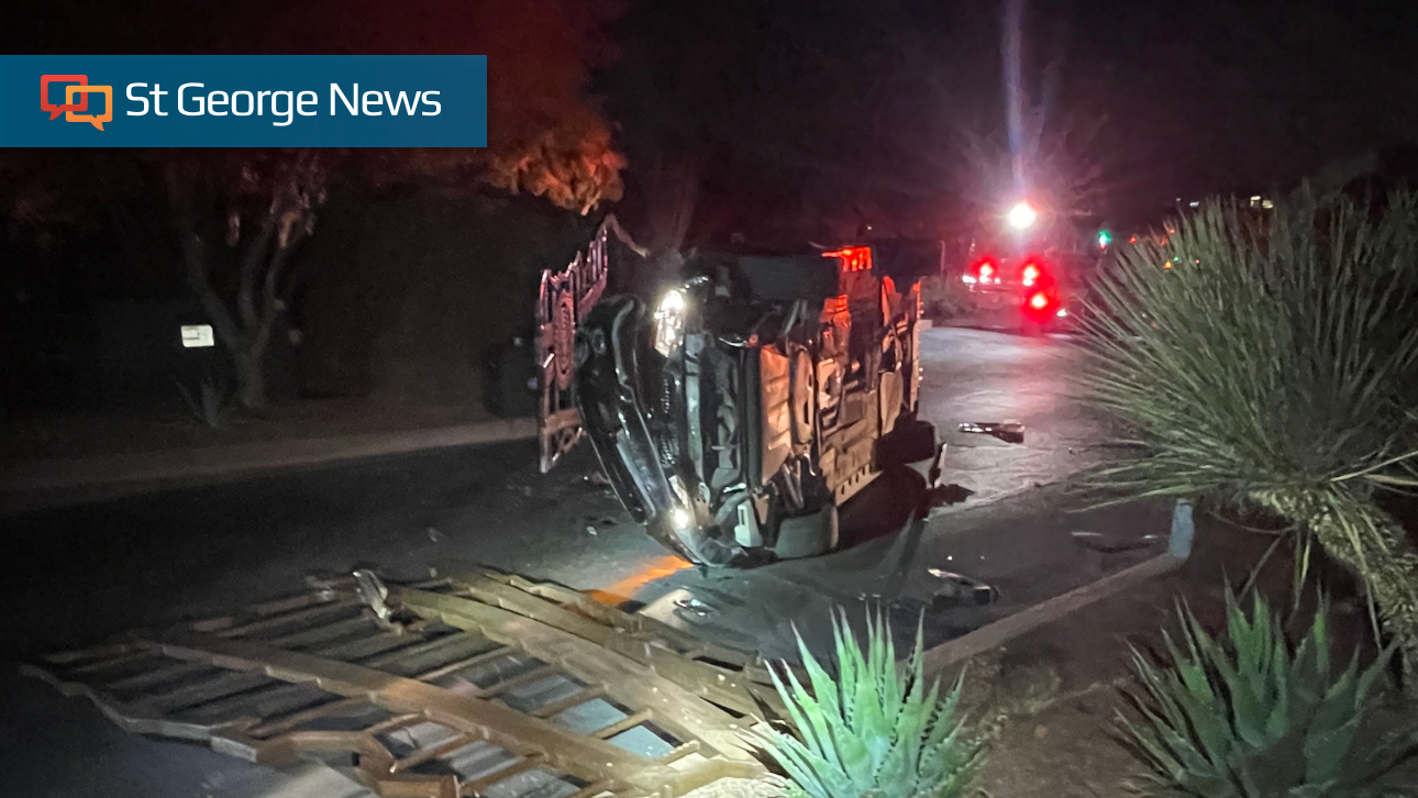 Driver hospitalized after being ejected, pinned beneath vehicle in Ivins crash, police say