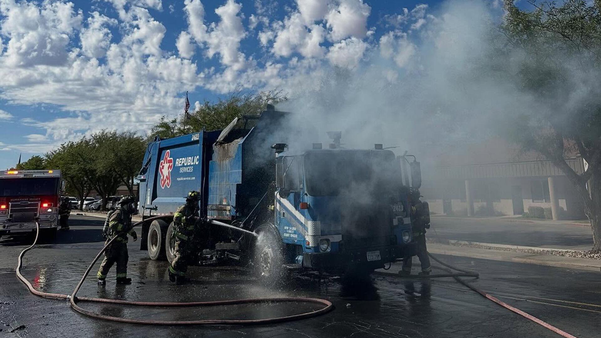 Fire officials report 'heavy fire' overtakes garbage truck in Hurricane ...