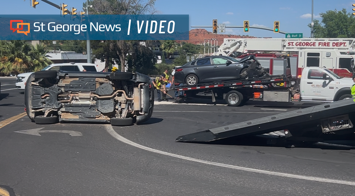Police: Driver ran red light, causing rollover crash that injured 4 in St. George