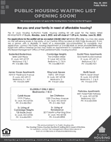 Public Housing Waiting List - Opening Soon!