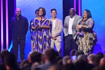 Cece Winans was flanked by members of the group Maverick City Music, and David and Tamela Mann