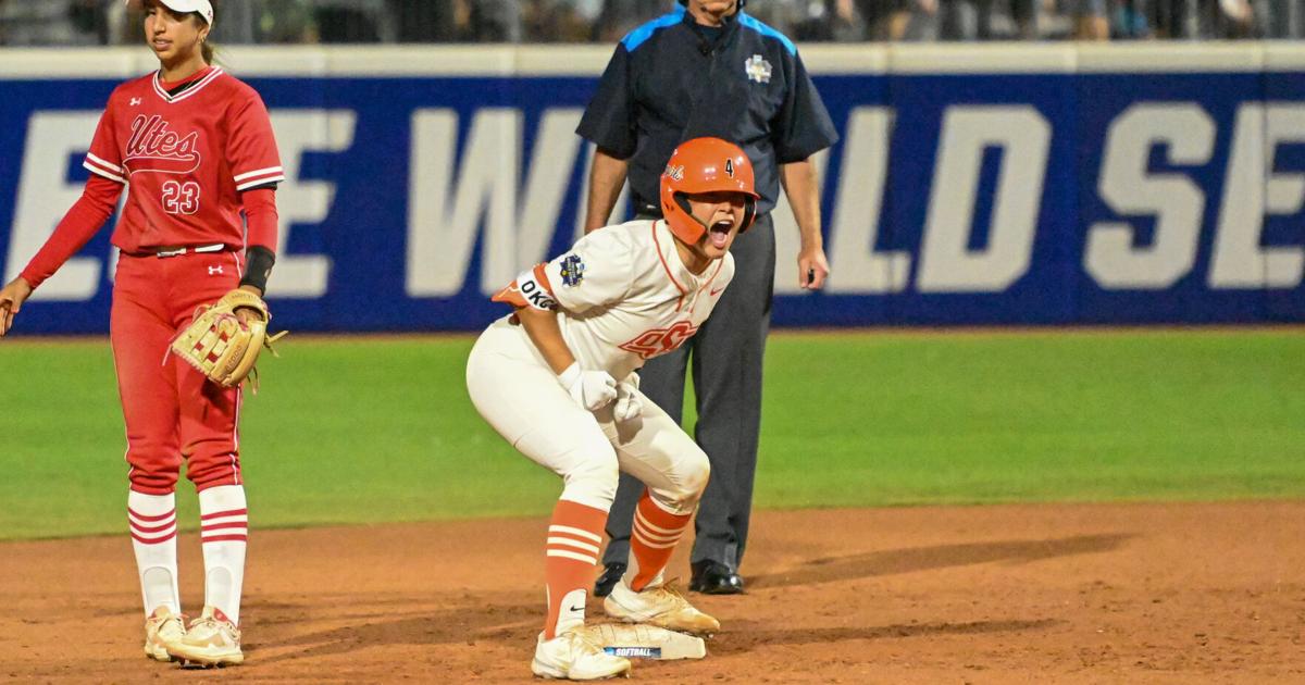 No. 6 OSU softball runrules No. 15 Utah to stay alive in Women's