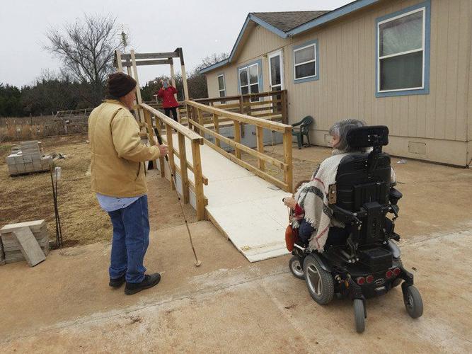 Though completely blind, man builds wheelchair ramp leading to house