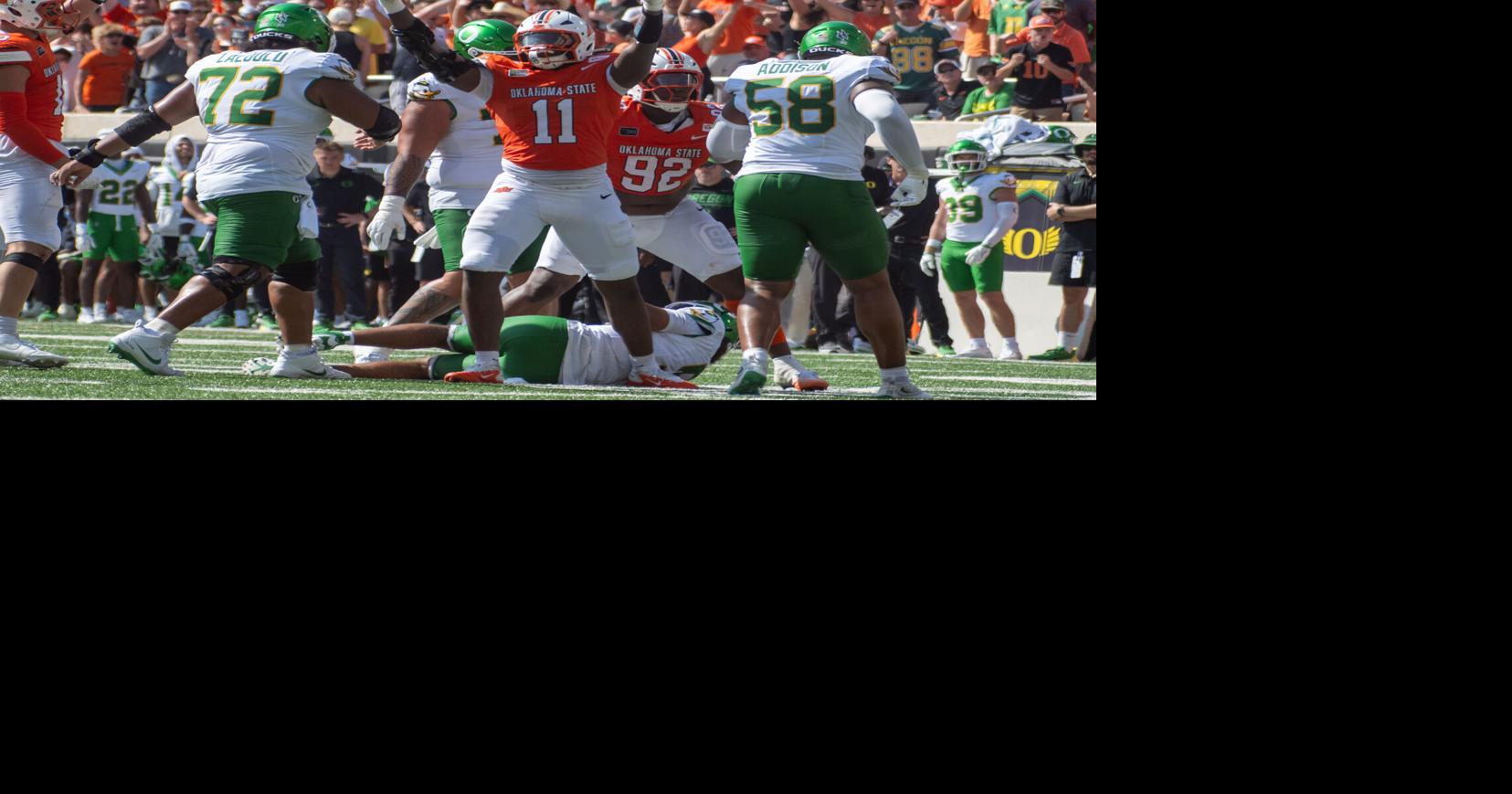 Cowboys ride again: Oklahoma State breaks free of losing ways with upset of No. 6 Oregon in Morris’ home debut
