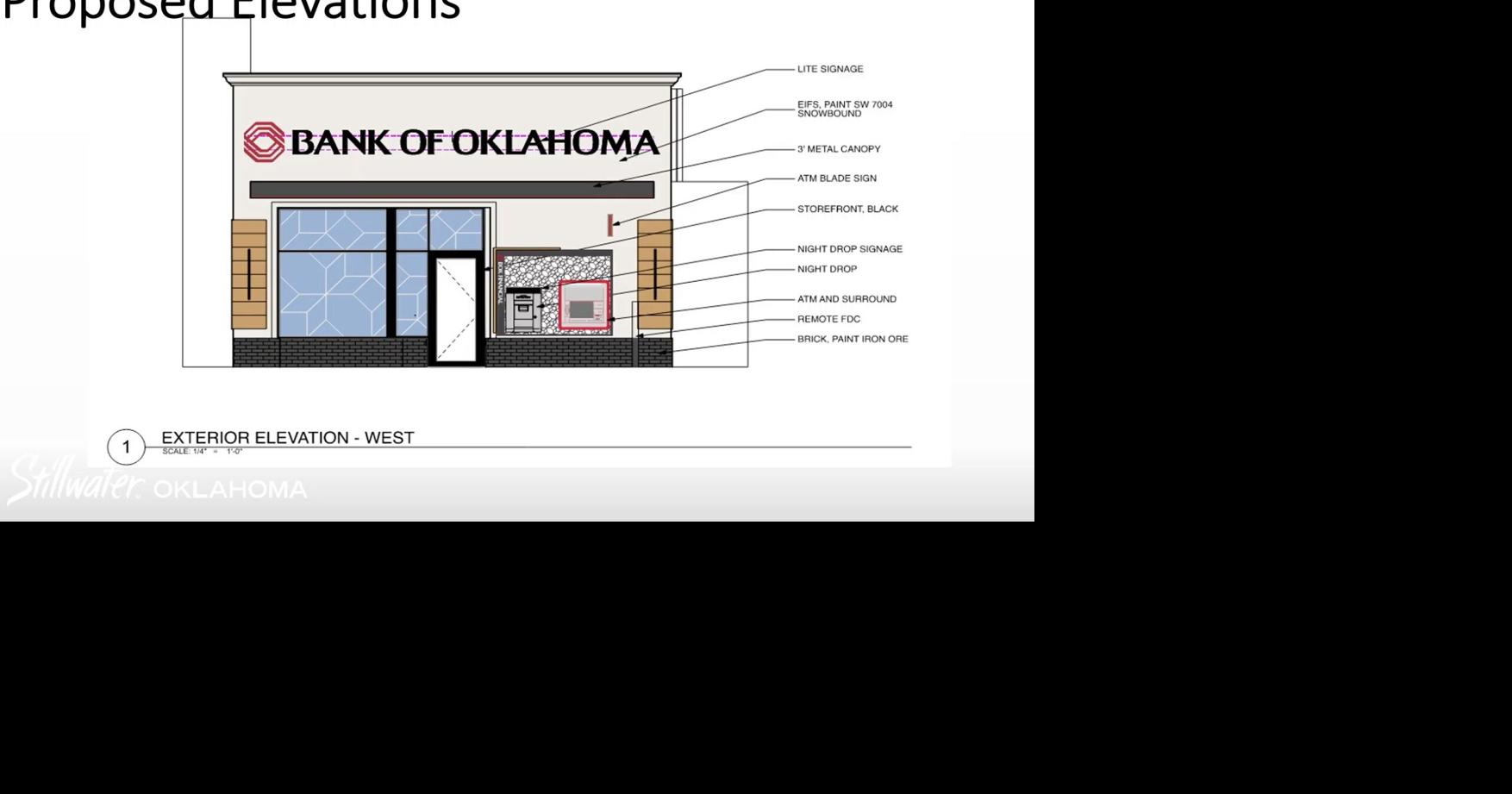 Stillwater Planning Commission approves alternate design for front of Bank of Oklahoma on Knoblock St