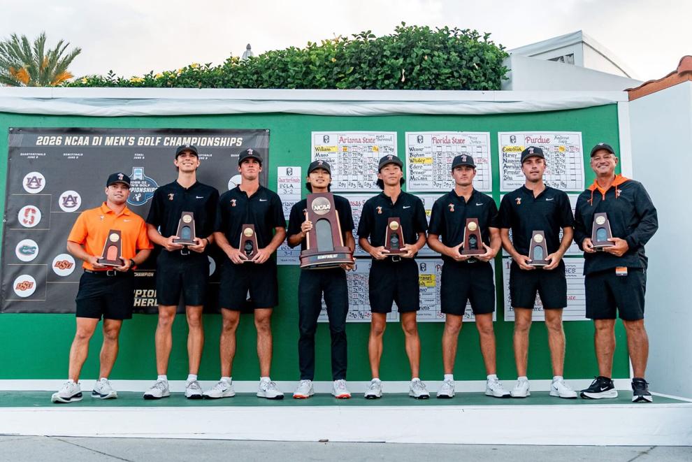 Cowboy golf falls short of defending national title in semifinal loss to Auburn