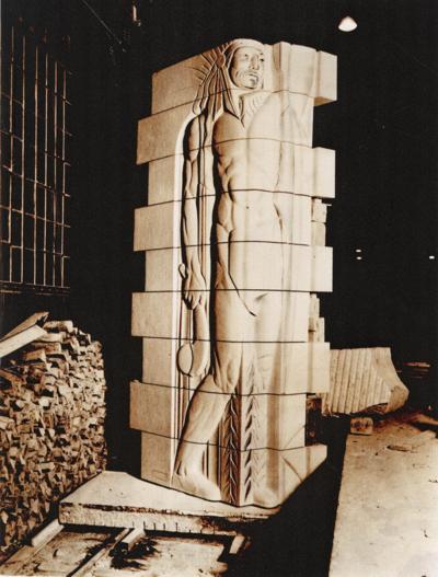 Raoul Josset's model for one of the pylons to be placed on the Memorial Bridge