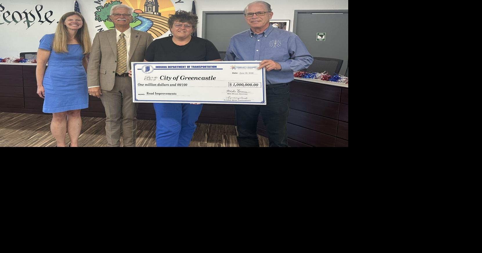 Greencastle awarded $1 million in Community Crossings from Gov. Braun