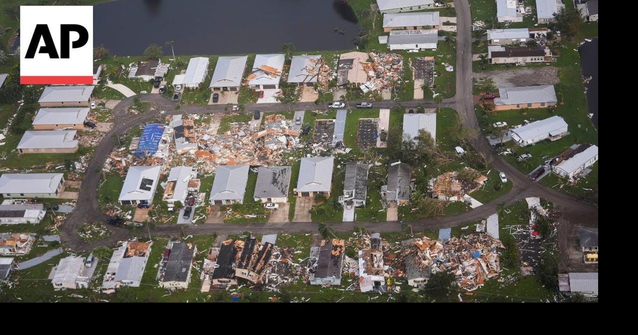 Drone video shows tornado damage in Florida from Hurricane Milton ...