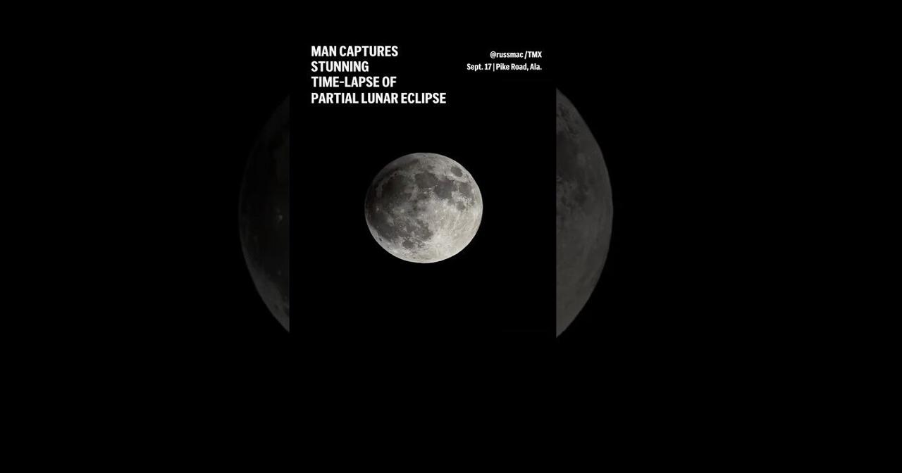 Man captures stunning timelapse of partial lunar eclipse
