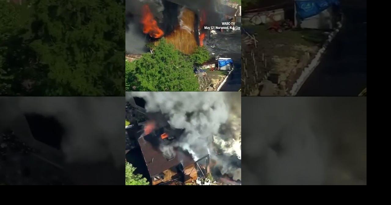 Fire crew work to contain massive house fire in New Jersey neighborhood ...