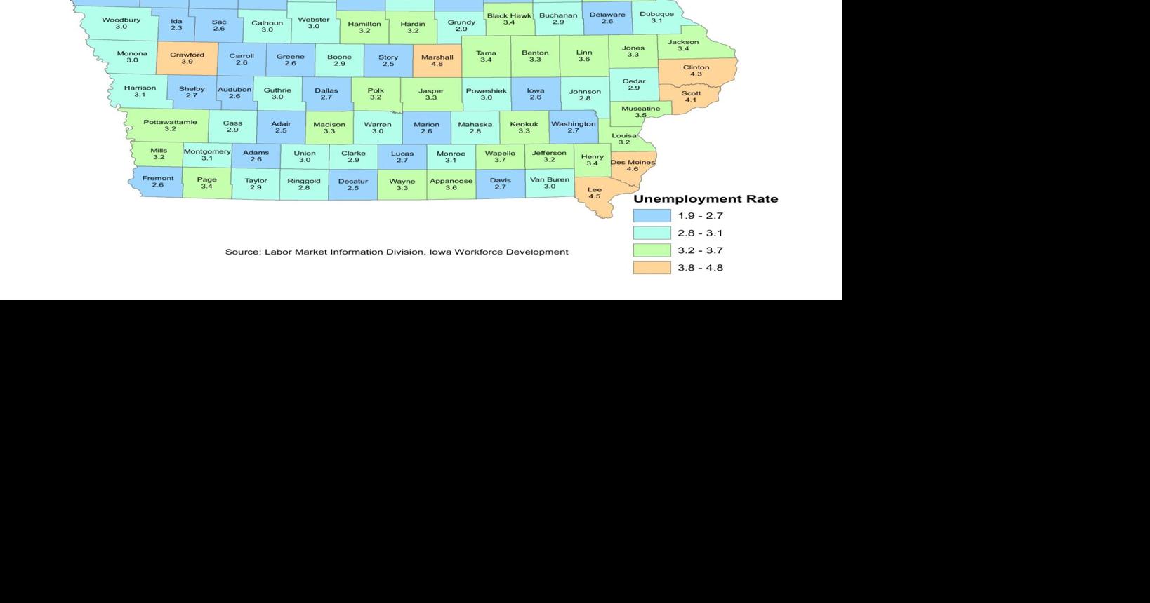 Iowa Unemployment Rates by County