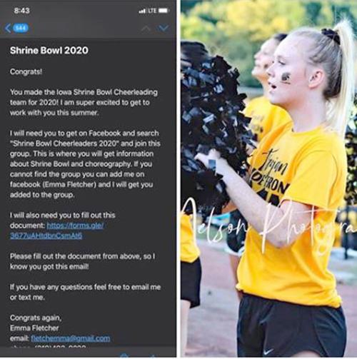 Atlantic cheerleader makes Shrine Bowl cheer squad