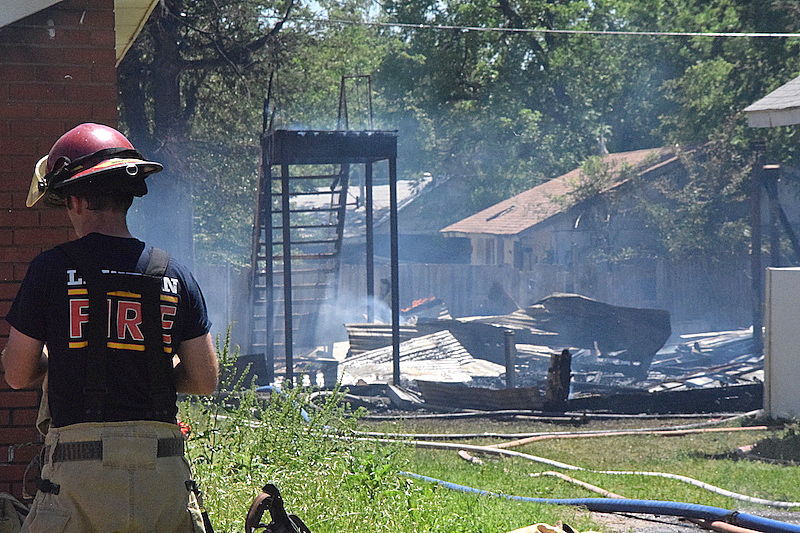 Structure fire at 12th Street and I Avenue