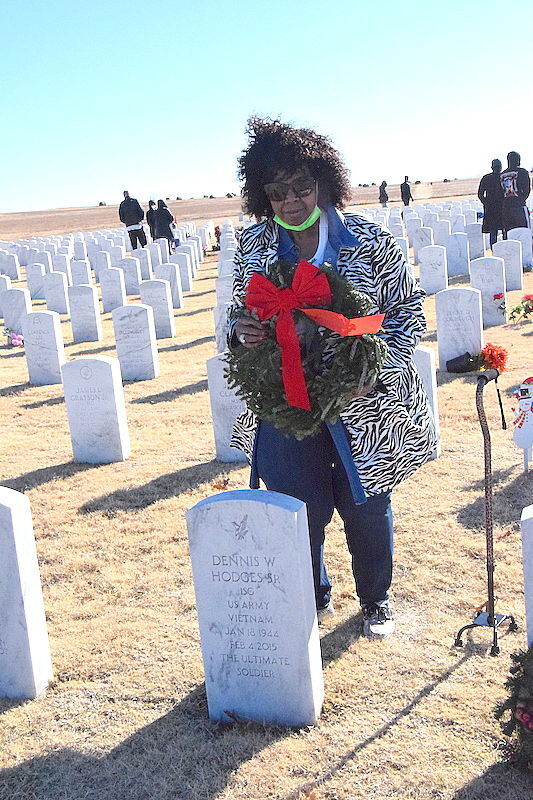 Wreaths across Fort Sill National Cemetery