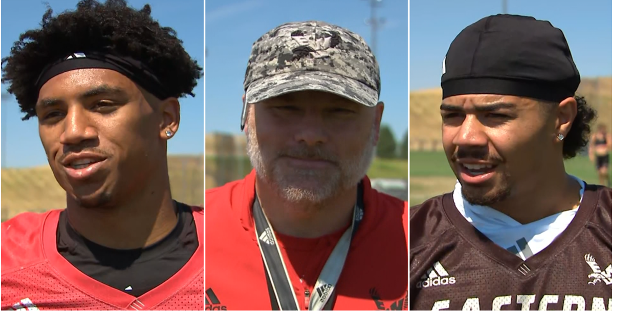 EWU Football: Aaron Best, QB Nate Bell, Safety Jaylon Jenkins after Day 1 of fall camp