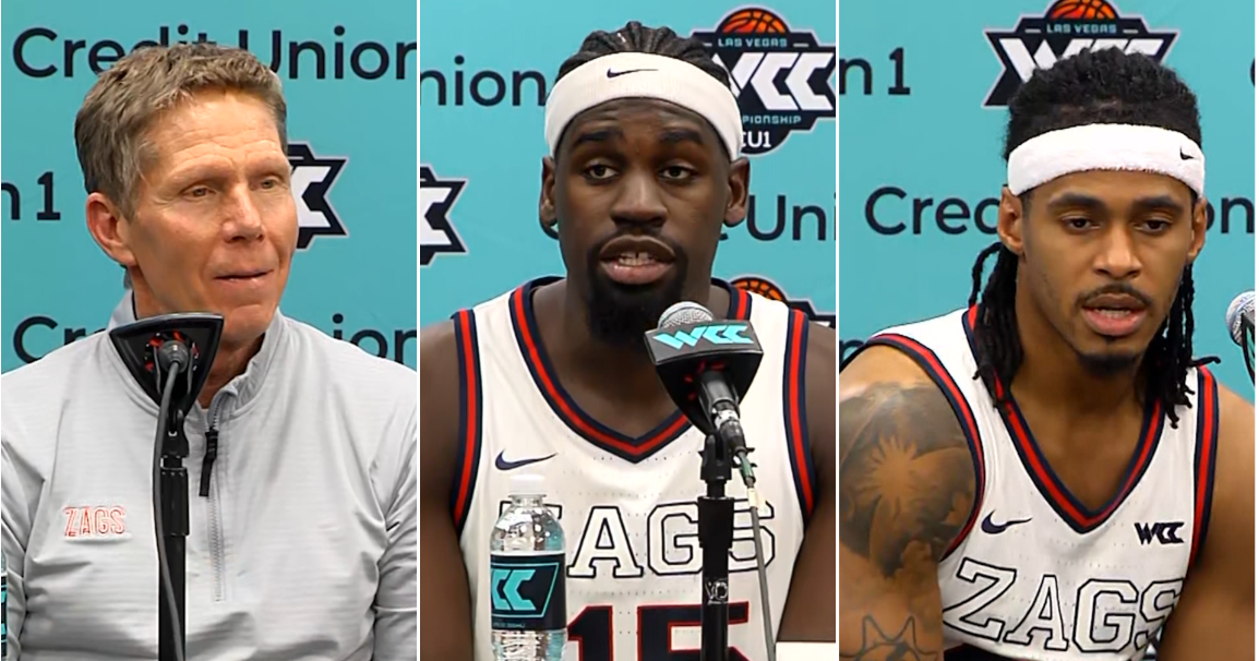 Gonzaga Postgame: Mark Few, Graham Ike, Adam Miller after win over Oregon State, ahead of WCC title game