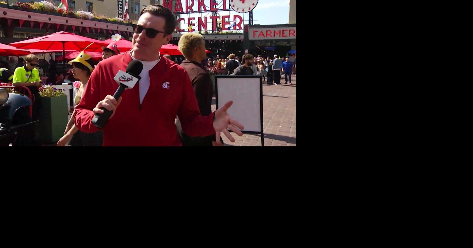 WSU and UW fans share Apple Cup predictions at Pike Place Market in Seattle