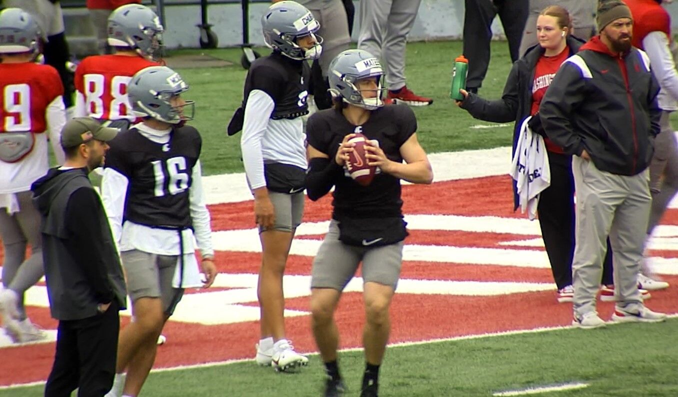 WSU Football Head Coach Jake Dickert Unimpressed With QB Play, Happy ...