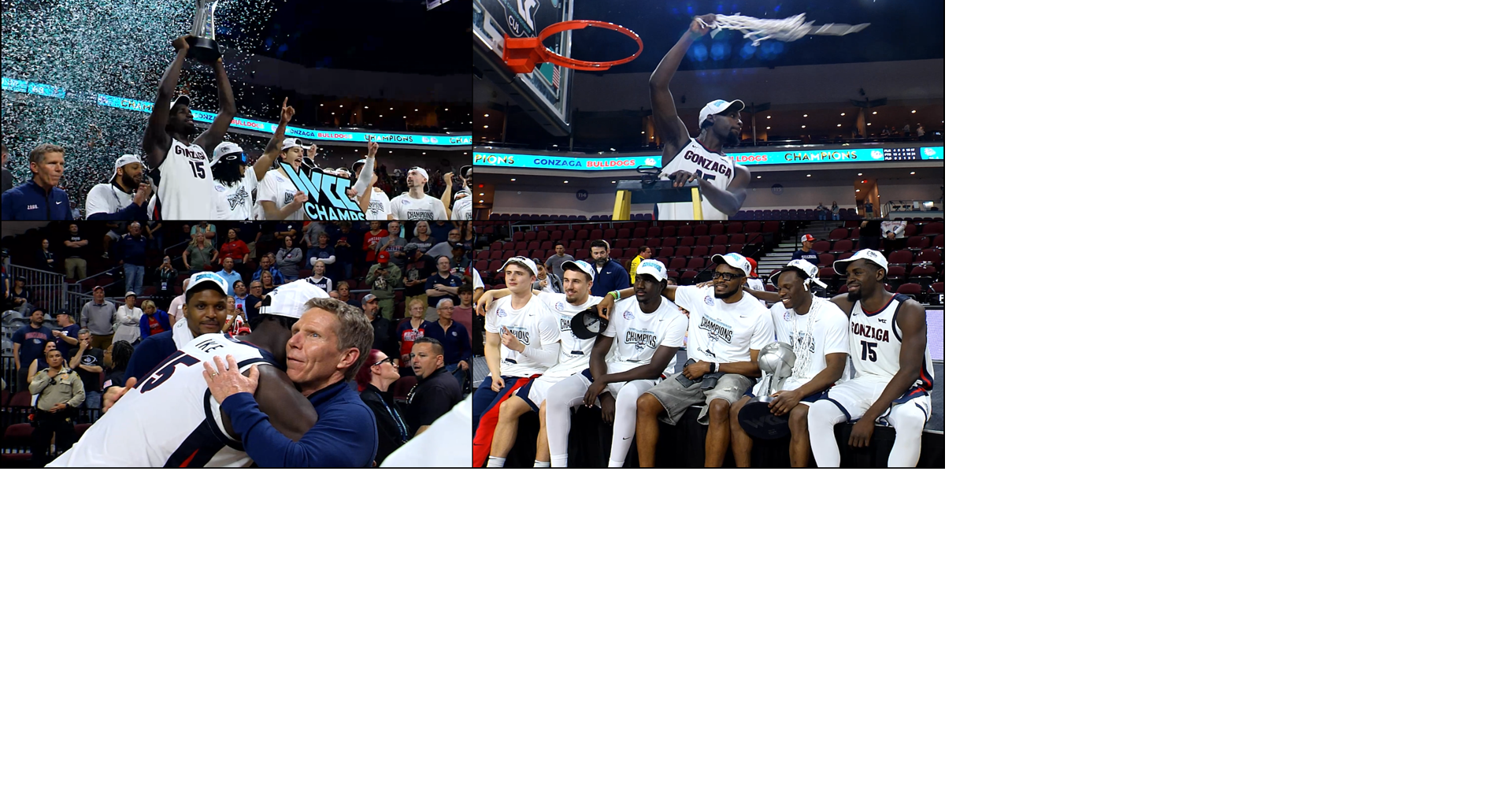 WATCH: Gonzaga celebrates WCC Tournament title with trophy ceremony in Las Vegas
