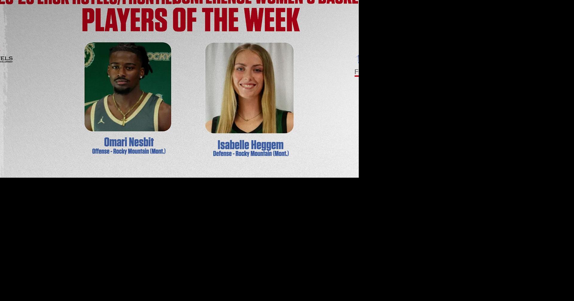 Rocky's Omari Nesbit, Isabelle Heggem earn Frontier Player of the Week ...