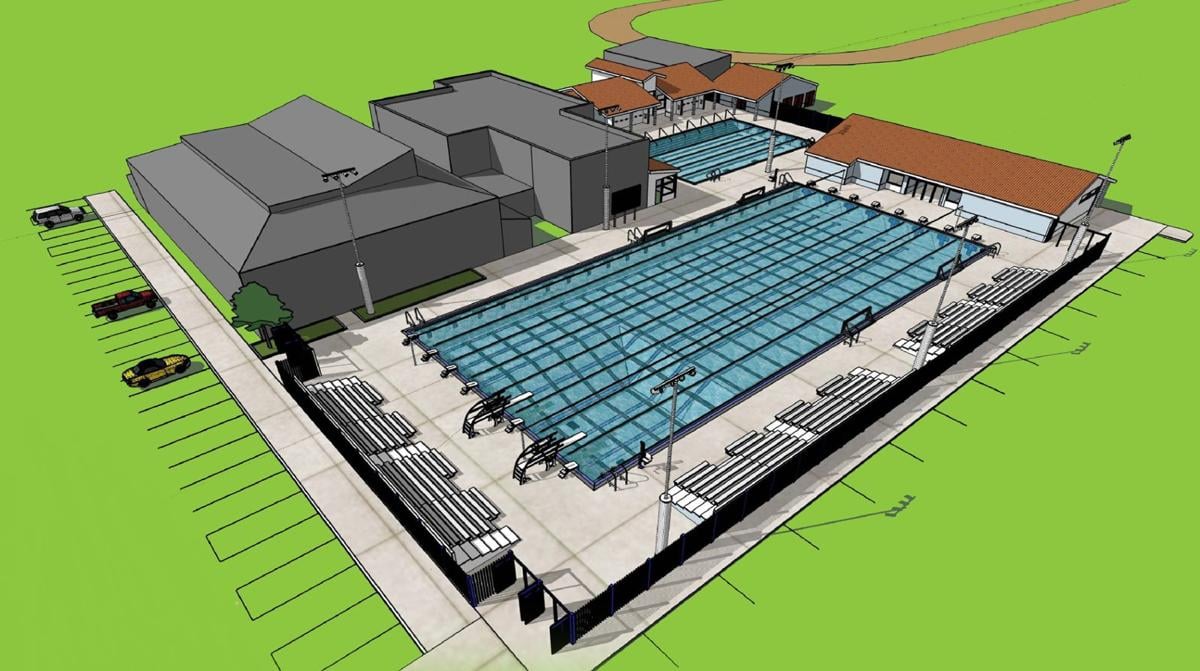 Artist's concept of new pool complex