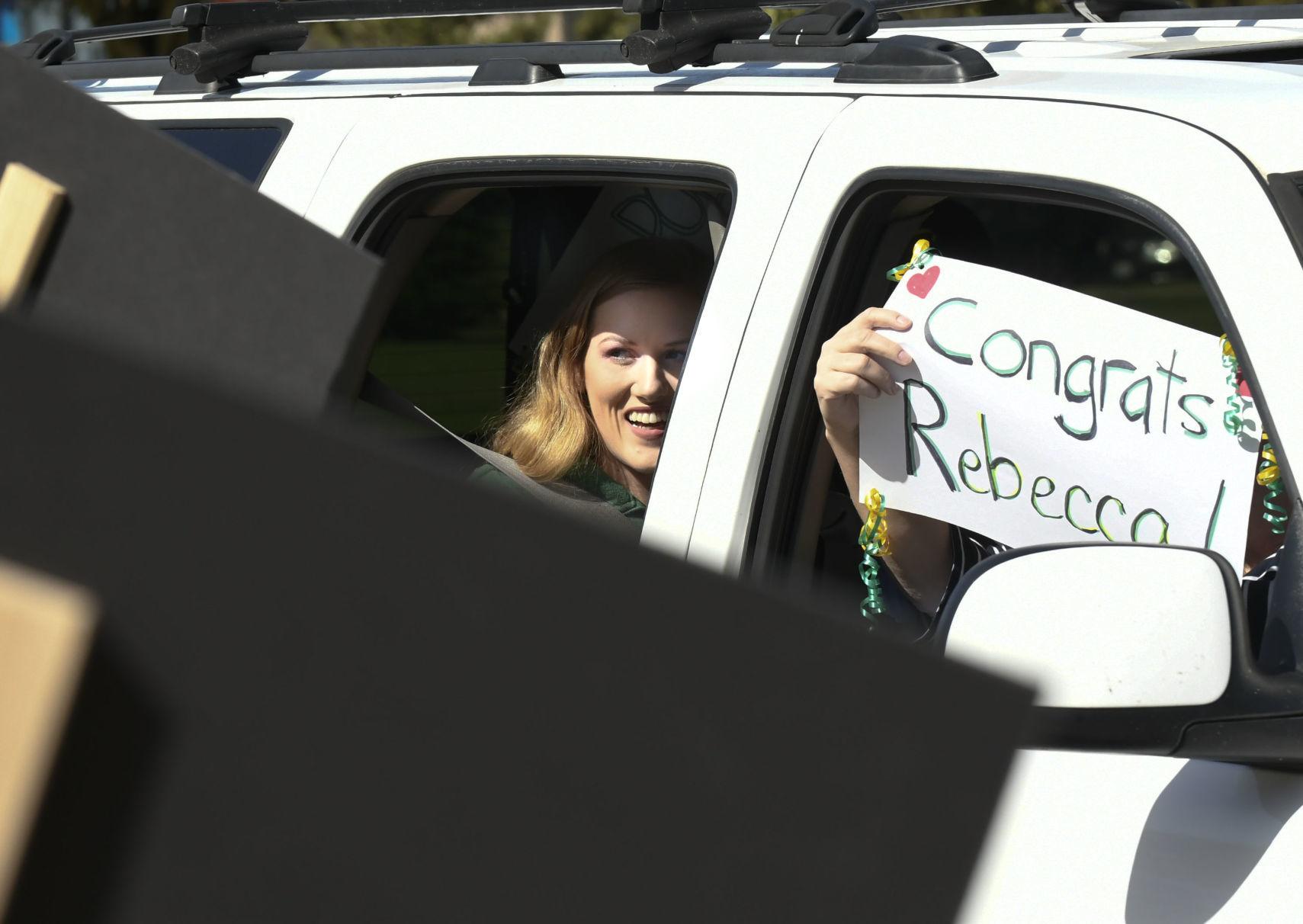 Hancock transfer graduates given drivethrough honors Education