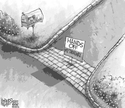 Editorial Cartoon: Hands off